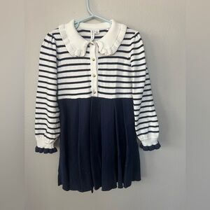 Navy and White Striped Kids Dress